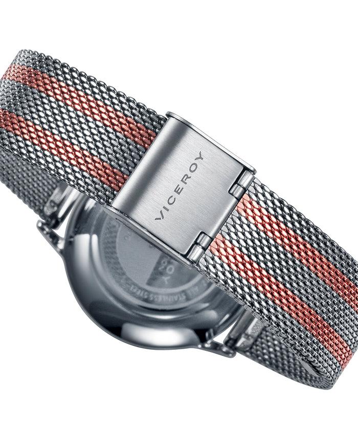 viceroy Reloj de mujer Kiss de acero 3 agujas y malla milanesa Oferta especial de fábrica