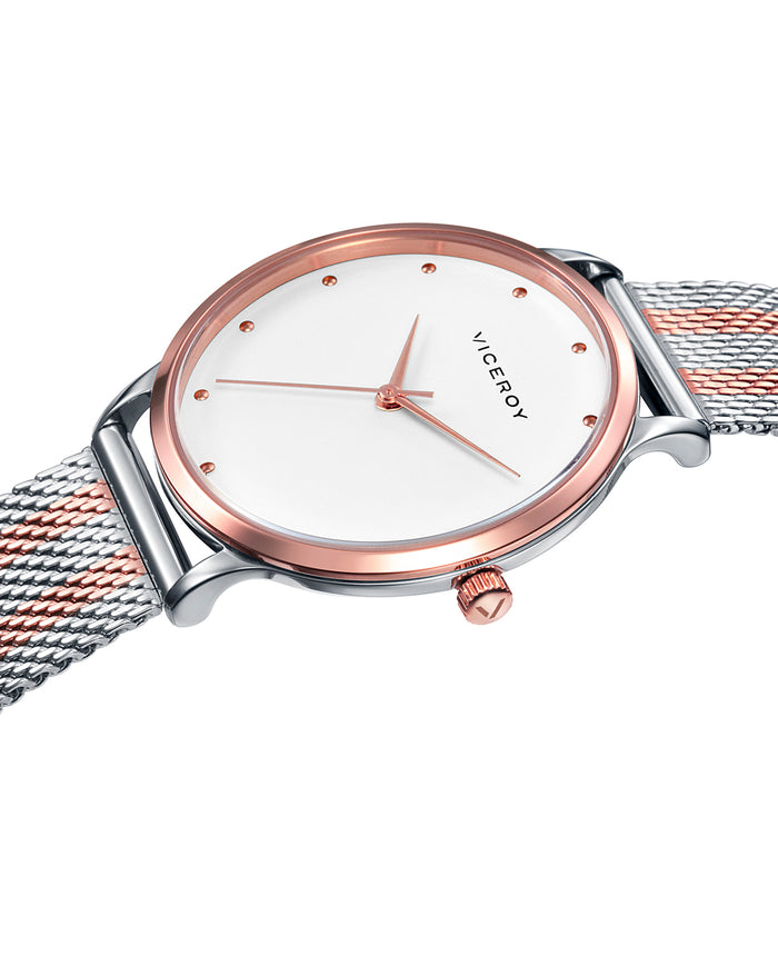 viceroy Reloj de mujer Kiss de acero 3 agujas y malla milanesa Oferta especial de fábrica