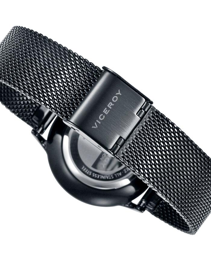 viceroy Reloj de mujer Kiss de acero IP negro y malla milanesa Promoción trimestral