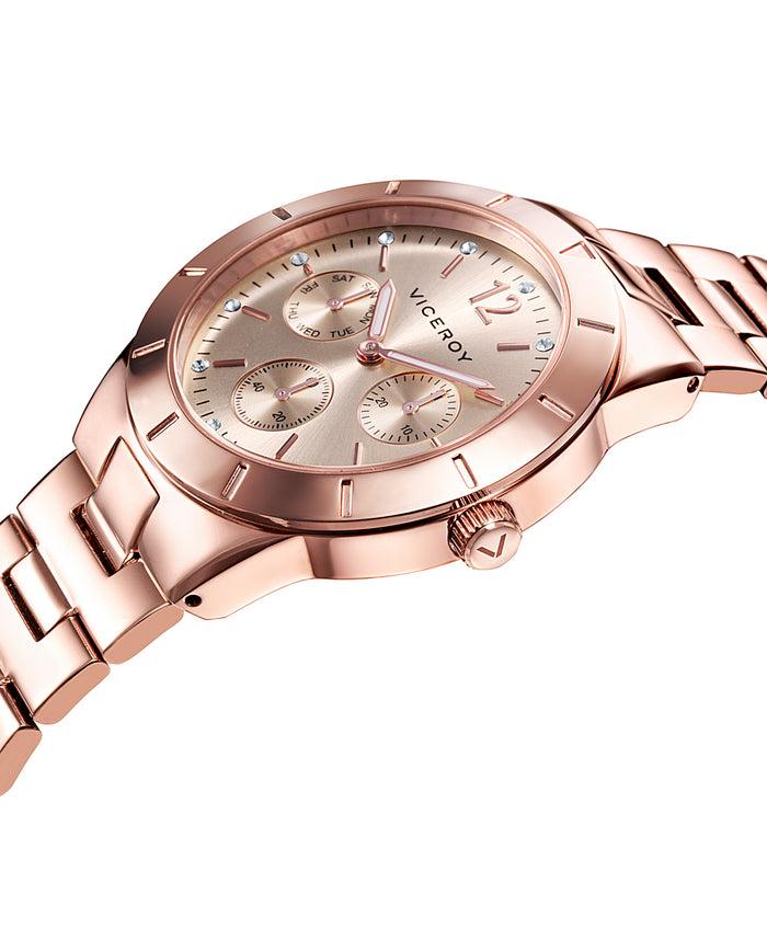 viceroy Reloj de mujer Chic multifunción de acero con IP rosa Solo queda un día