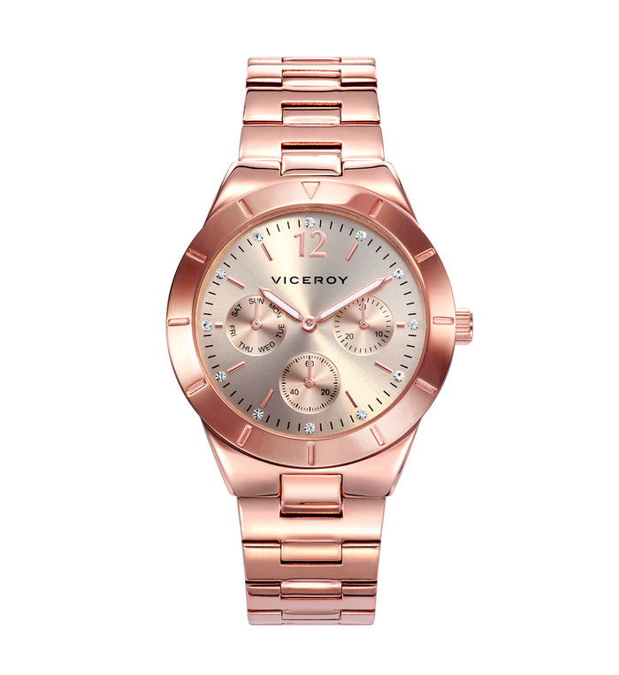 viceroy Reloj de mujer Chic multifunción de acero con IP rosa Solo queda un día