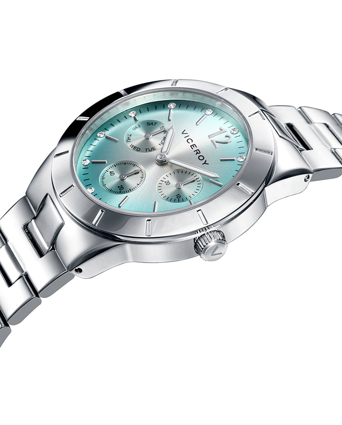 viceroy Reloj de mujer Chic multifunción de acero y esfera azul Superdescuento