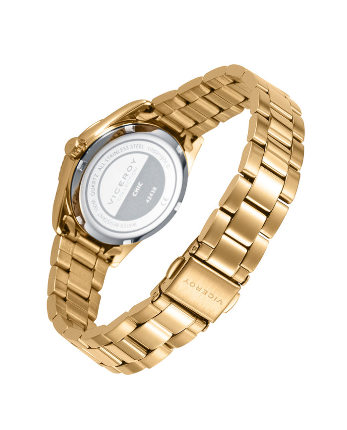 viceroy Reloj de mujer Chic con caja y brazalete de acero Ip dorada Envío internacional gratuito