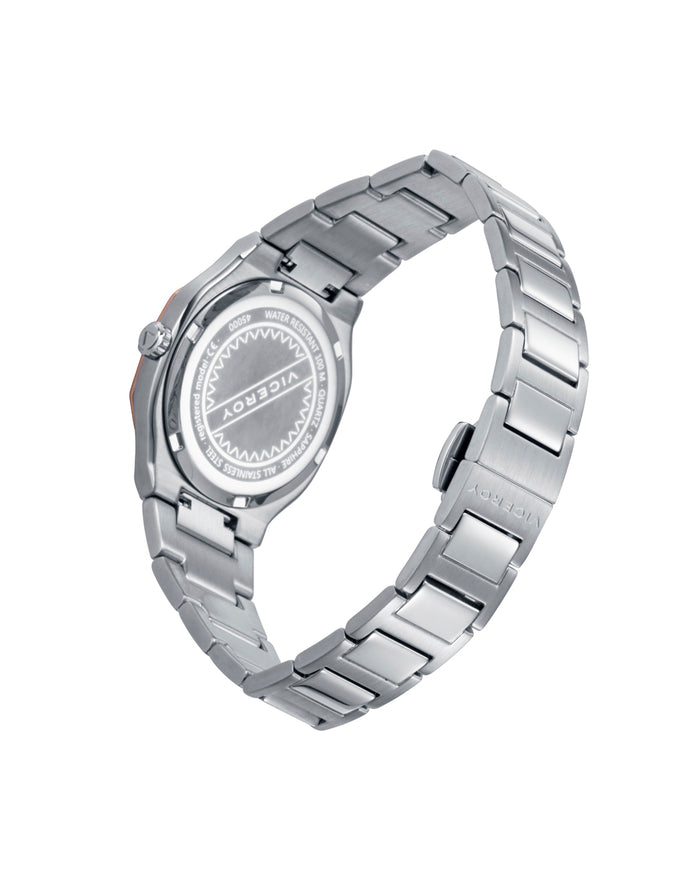 viceroy Reloj colección Laura Escanes caja de acero con doble bisel en Ip gris y rosa con cristal zafiro 10 atm y brazalete de acero con movimiento cuarzo Última moda