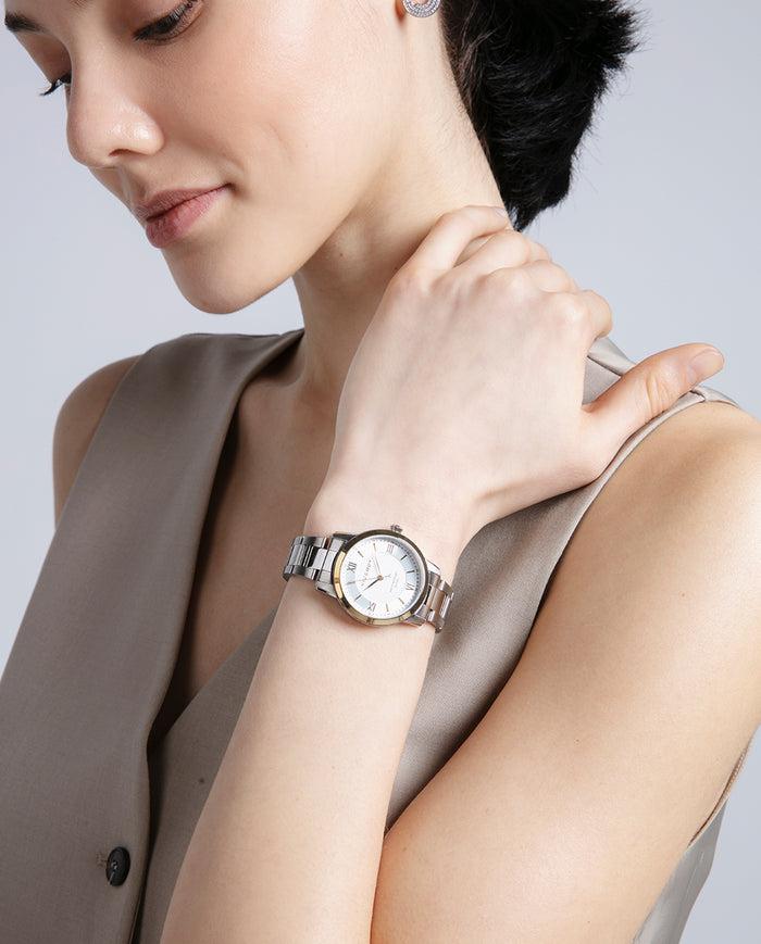viceroy Reloj de acero con bisel e índices dorados y movimiento de cuarzo Descuento por venta flash