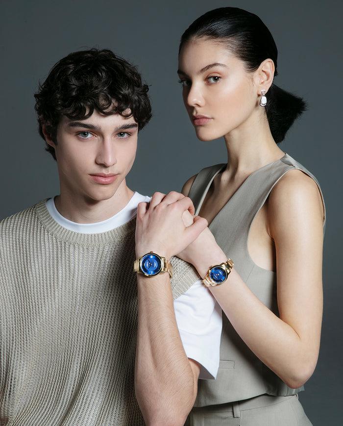 viceroy Reloj de acero dorado con esfera azul y movimiento de cuarzo Ofertas de temporada