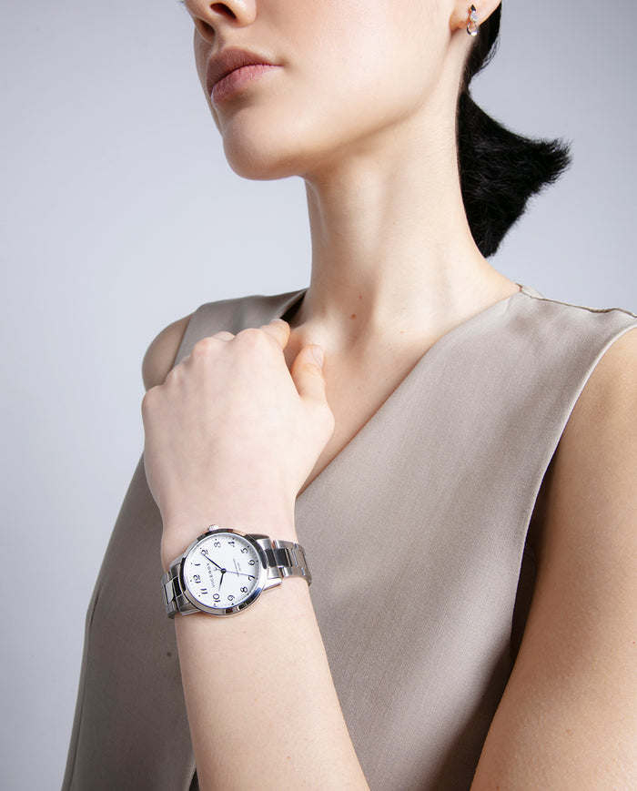 viceroy Reloj de acero con esfera blanca y agujas azules Ofertas especiales