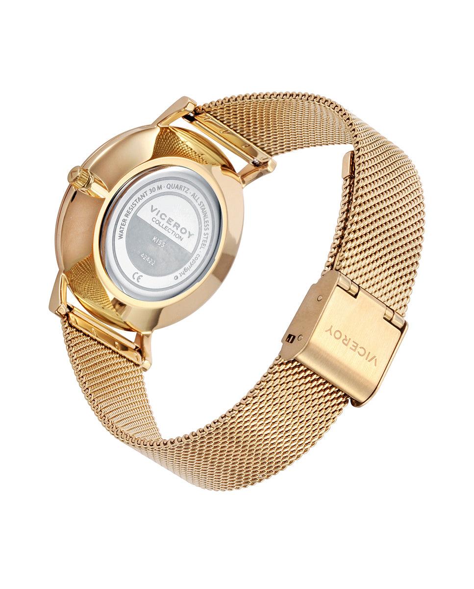 viceroy Reloj de mujer Kiss de acero con esfera dorada e índices de colores Devoluciones gratuitas