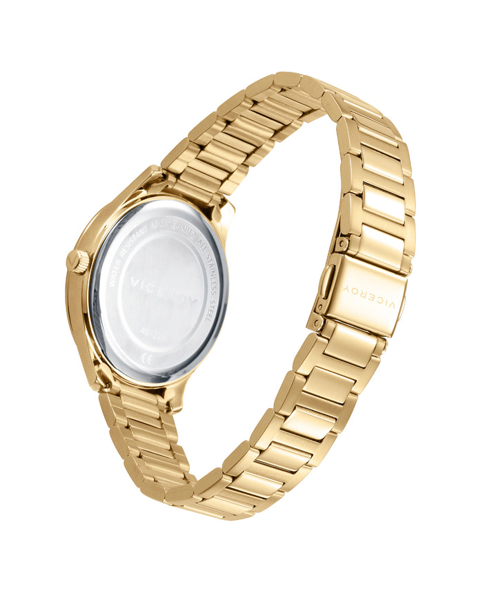 viceroy Reloj caja y brazalete de acero dorado con movimiento cuarzo Outlet