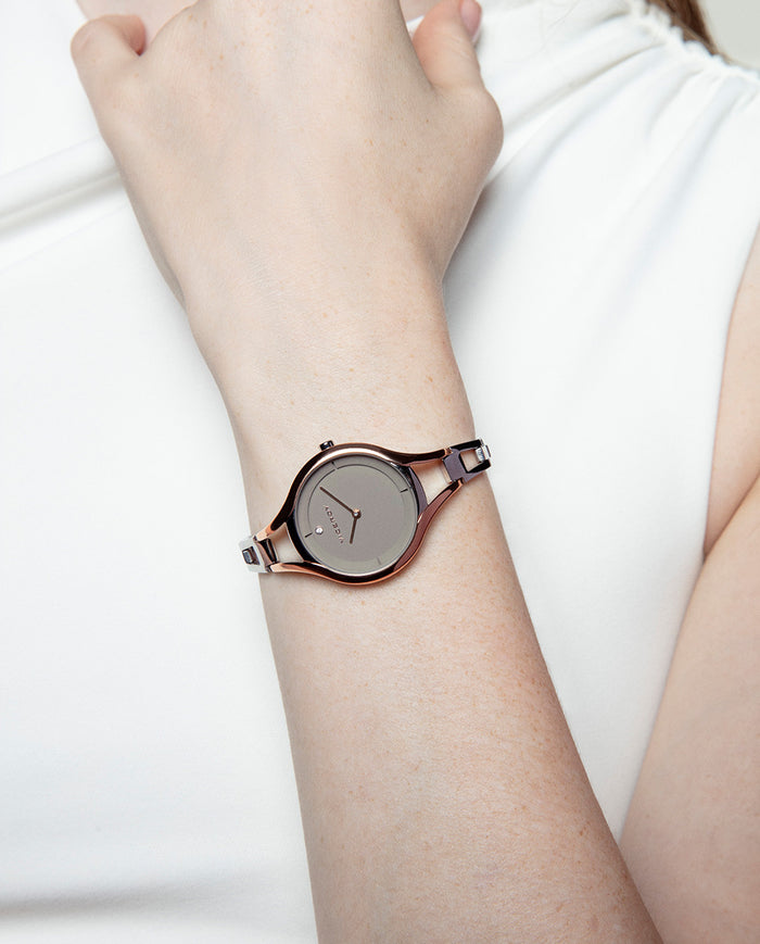 viceroy Reloj caja de acero Ip rosa 5 atm y brazalete de acero con movimiento cuarzo Mejor oferta