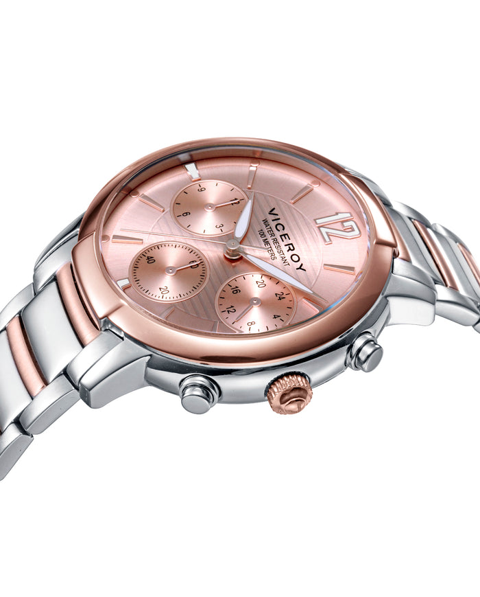 viceroy Reloj de Mujer multifunción de acero con terminación bicolor en IP rosa ÚLTIMAS EDICIONES