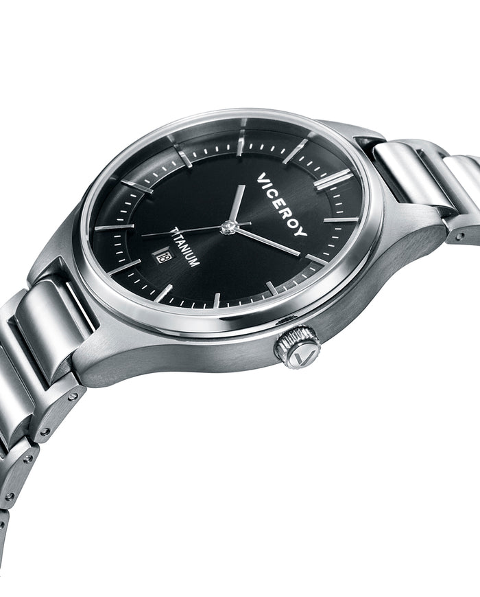 viceroy Reloj de mujer Grand 3 agujas de titanio y esfera negra Superdescuento