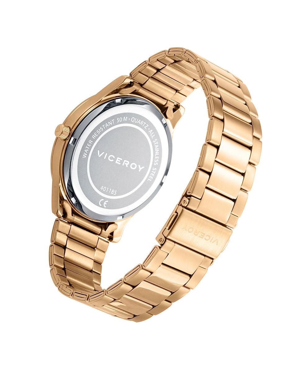 viceroy Reloj de hombre Magnum tres agujas de acero correa de Ip dorado Ahorra y exporta