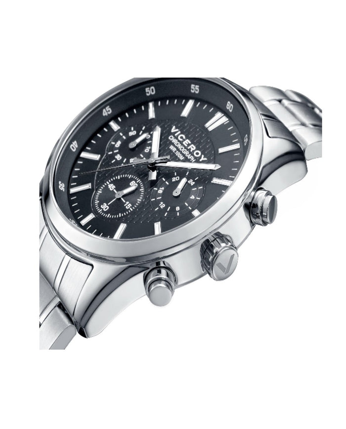 viceroy Reloj de hombre Viceroy Cronógrafo de acero con esfera negra Precios de Black Friday