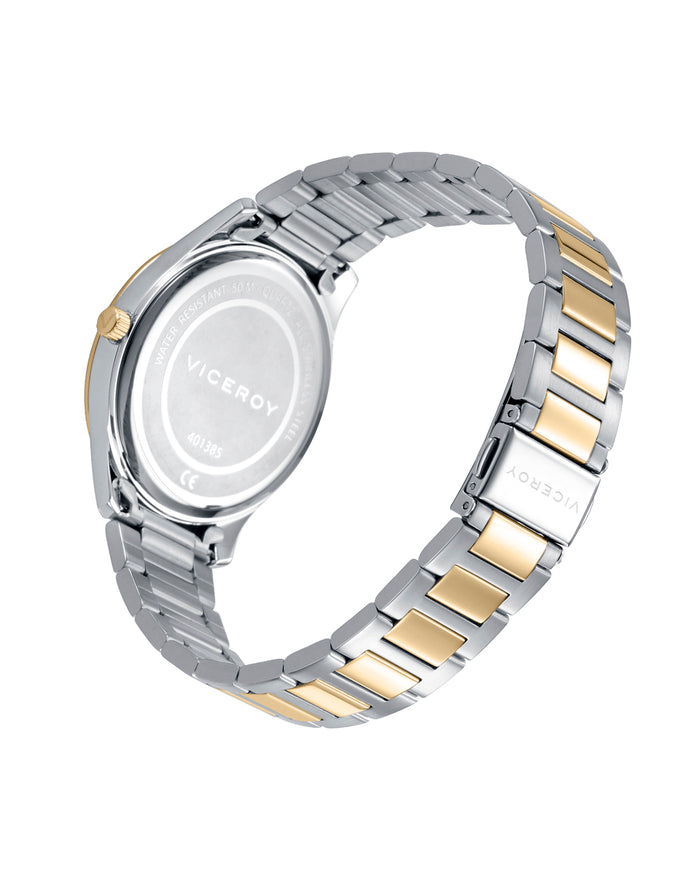 viceroy Reloj en acero dorado bicolor con esfera azul y movimiento de cuarzo Descuento por venta flash