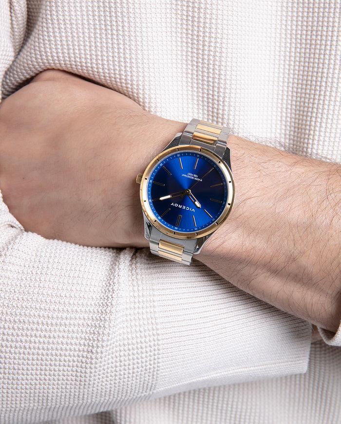 viceroy Reloj en acero dorado bicolor con esfera azul y movimiento de cuarzo Descuento por venta flash