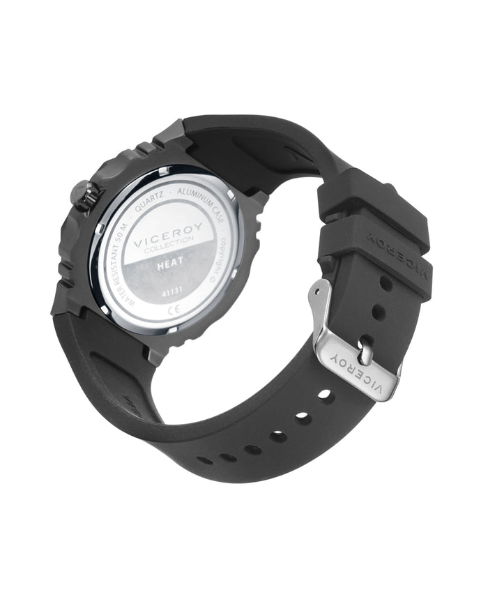 viceroy Reloj de hombre con caja de aluminio y correa de silicona negra Outlet