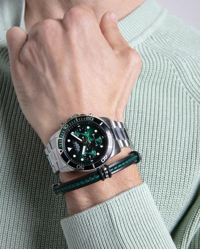viceroy Reloj caja de acero con bisel de aluminio bicolor en verde y negro Venta caliente