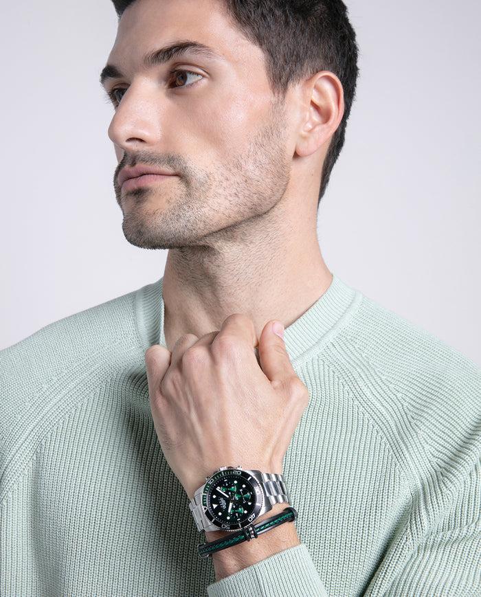 viceroy Reloj caja de acero con bisel de aluminio bicolor en verde y negro Venta caliente