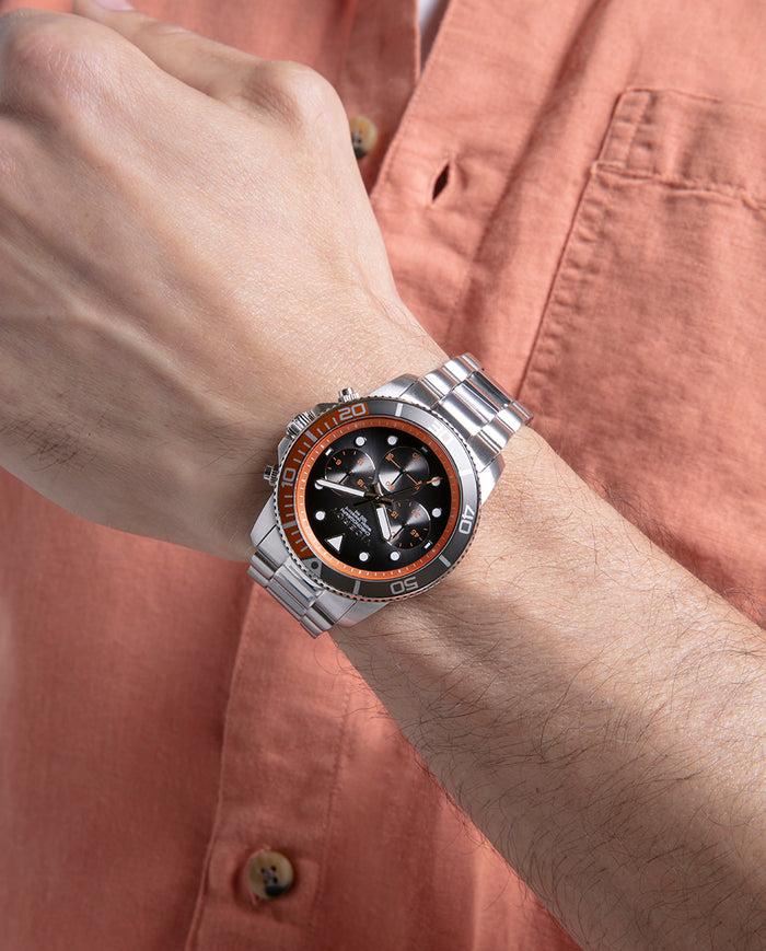 viceroy Reloj caja de acero con bisel de aluminio bicolor en negro y naranja En oferta