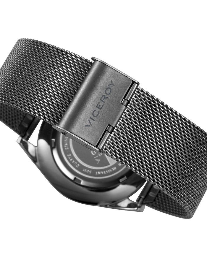 viceroy Reloj de hombre Dress 3 agujas de acero IP gris y malla milanesa Rebajas online