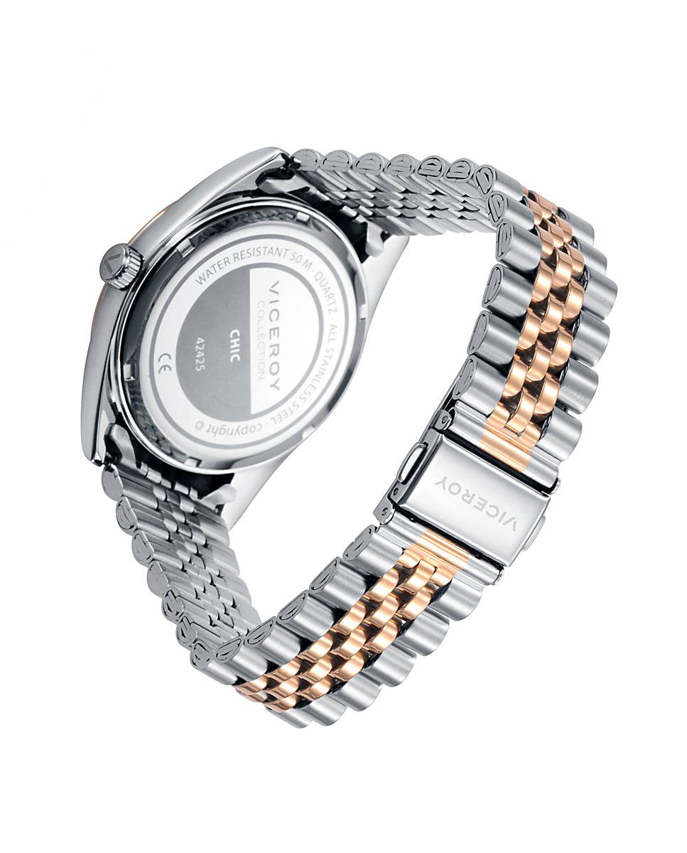 viceroy Reloj de hombre Chic de acero con esfera gris y correa bicolor ÚLTIMAS EDICIONES