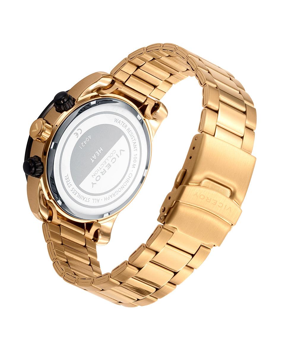viceroy Reloj de hombre Heat cronógrafo de acero en Ip dorado Último día