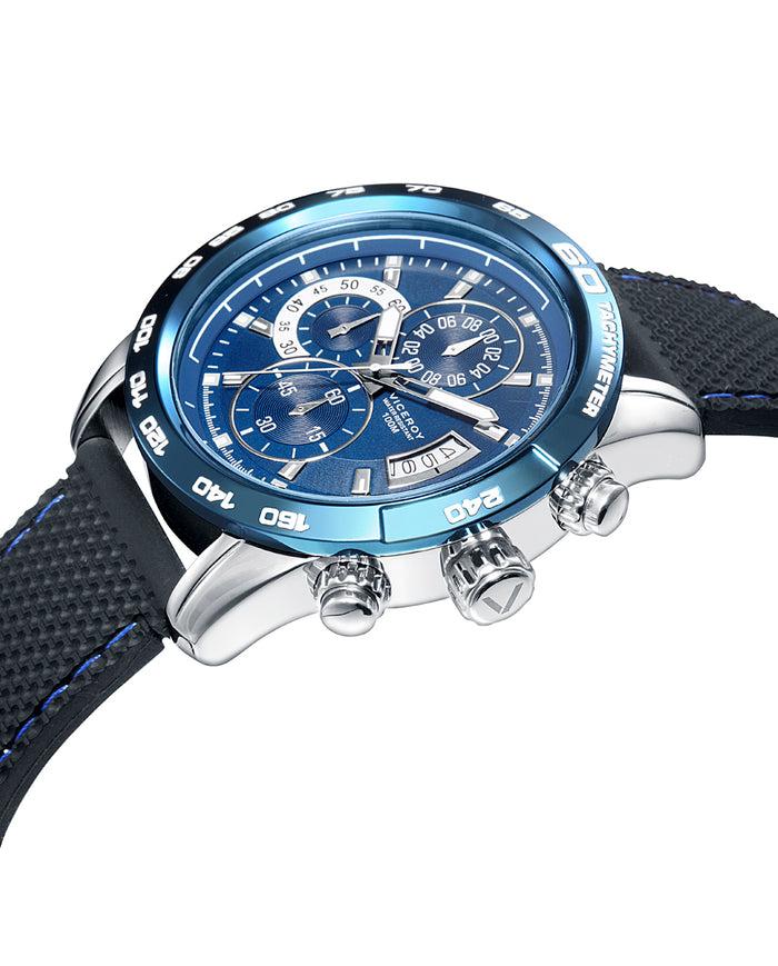 viceroy Reloj de hombre Heat cronógrafo de acero con IP azul y correa de silicona negra Oferta especial de fábrica