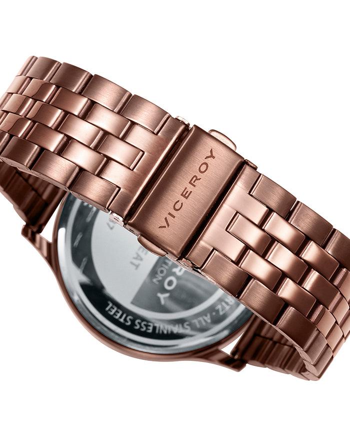 viceroy Reloj de hombre Switch 3 agujas de acero con IP marrón Superdescuento