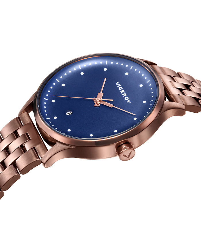 viceroy Reloj de hombre Switch 3 agujas de acero con IP marrón Superdescuento