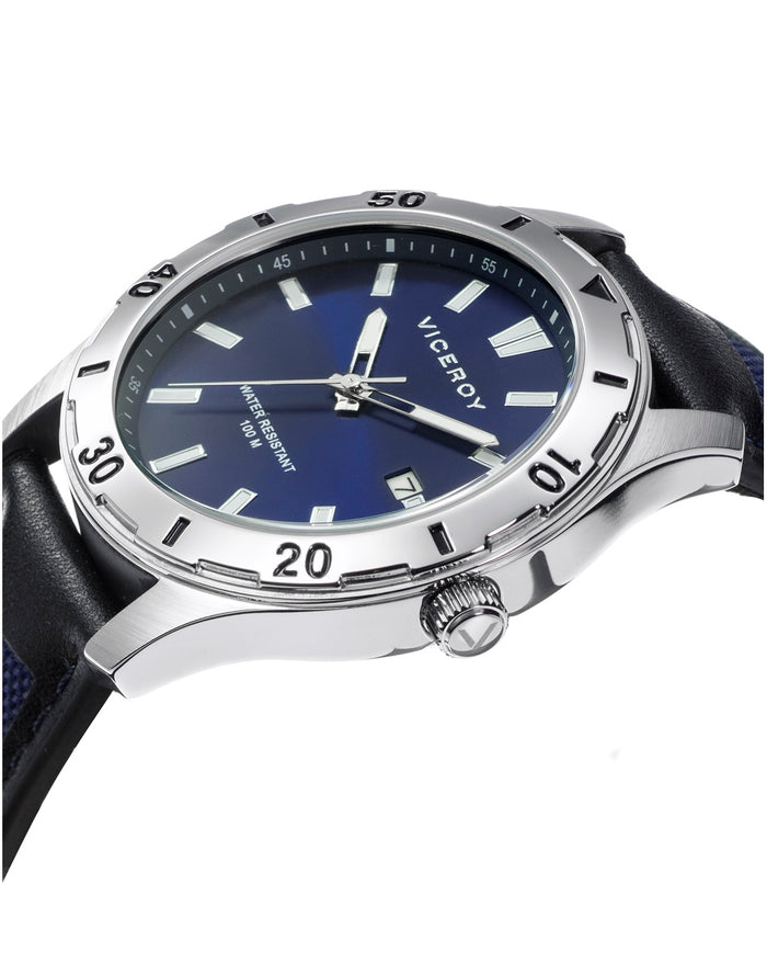 viceroy Reloj de Honbre Heat 3 agujas de acero y correa de nylon y piel Ahorra y exporta