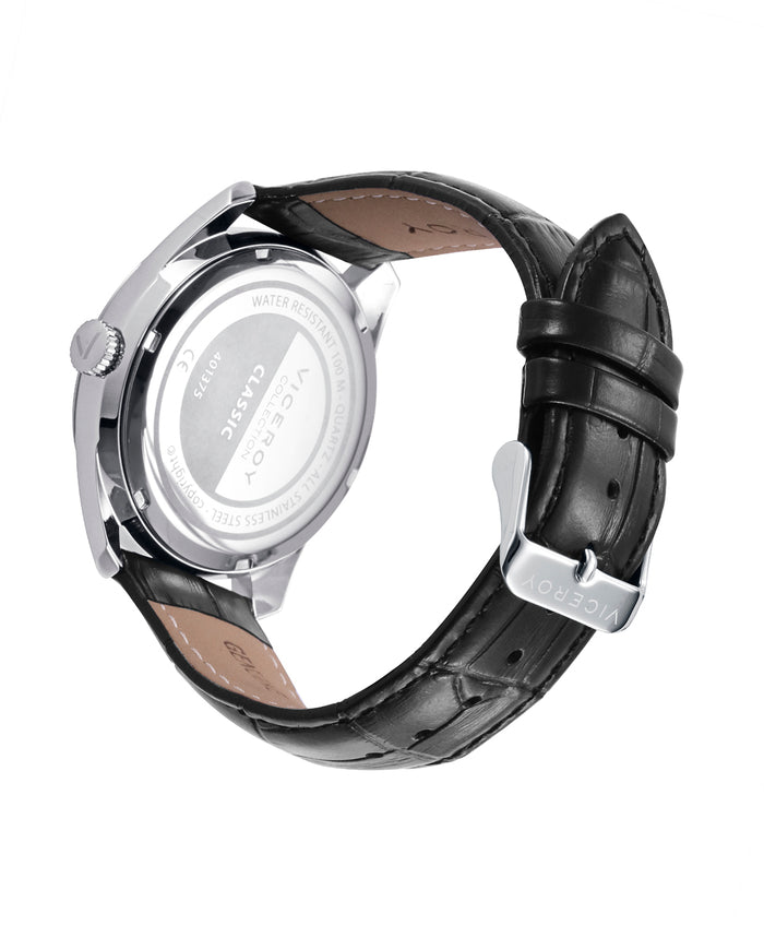 viceroy Reloj para hombre con esfera verde y correa de piel negra Ofertas de temporada