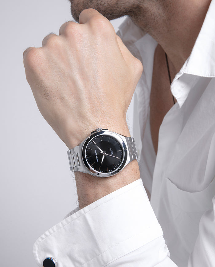 viceroy Reloj para hombre de acero con esfera negra y movimiento de cuarzo Ofertas especiales