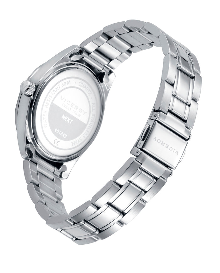 viceroy Reloj de niño con caja de acero y bisel con indicadores horarios. Pulsera de piel trenzada azul con placa de acero y detalles en esmalte de regalo Outlet online