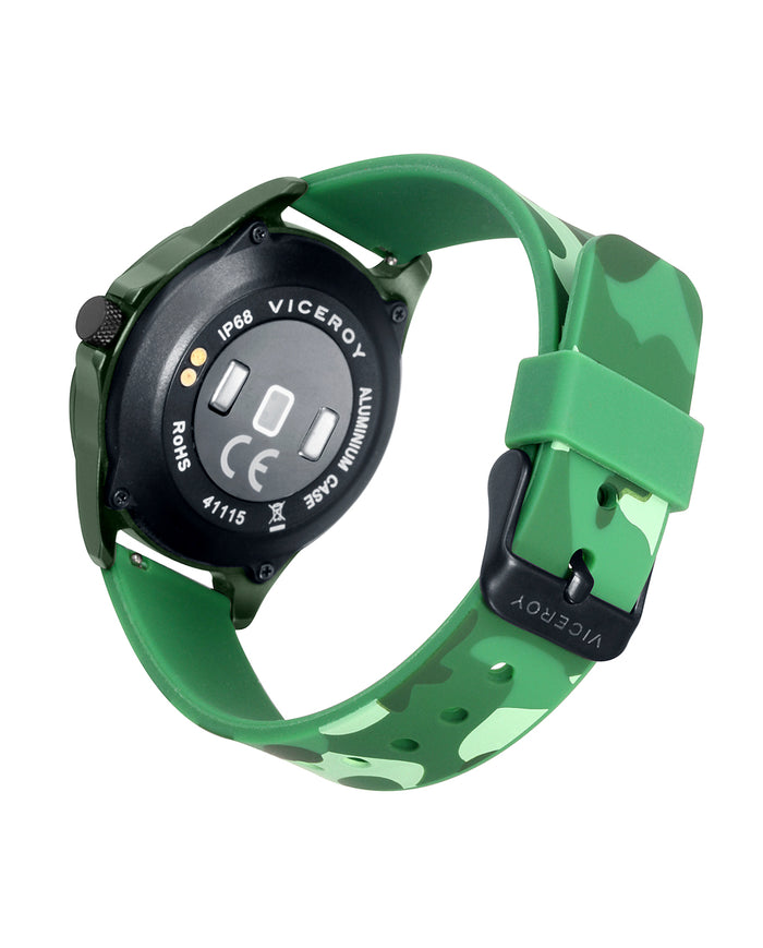 viceroy Smartwatch infantil Smartpro con correa de silicona negra y correa adicional con estampado de camuflaje verde Venta caliente