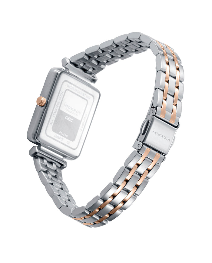 viceroy Reloj caja acero con corona en Ip rosa y brazalete bicolor acero Ip rosa con movimiento cuarzo Descuento