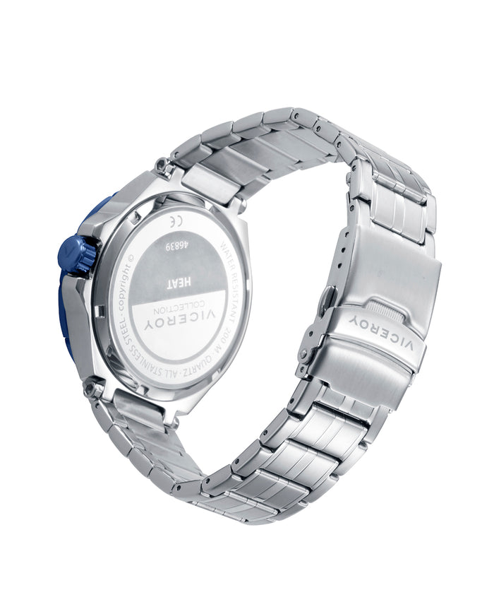 viceroy Reloj caja de acero con bisel azul 20 atm y brazalete de acero con movimiento cuarzo Rebajas top