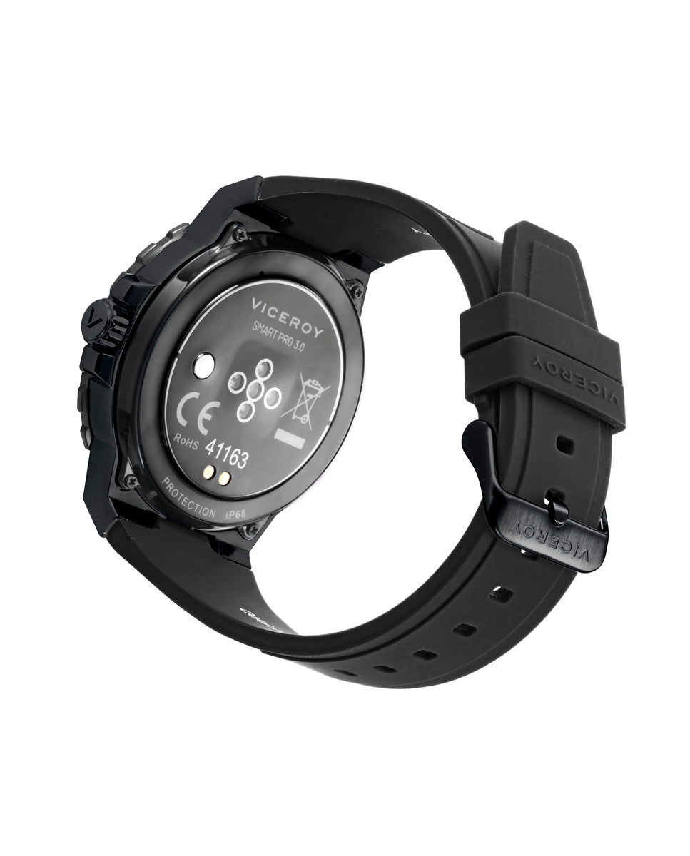 viceroy Reloj smart de acero con caja IP gris y correa de silicona negra Envío gratis