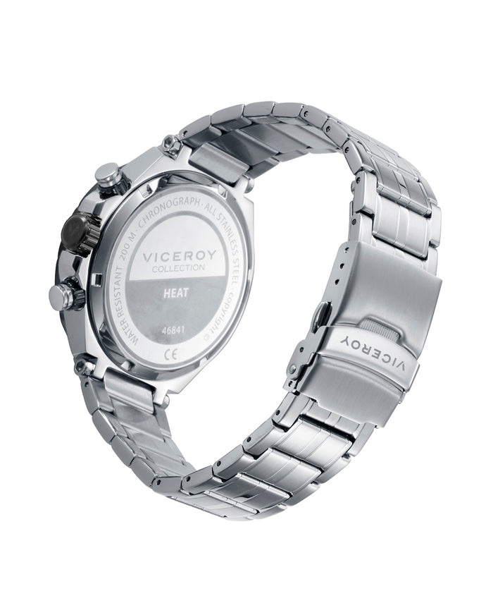 viceroy Reloj caja de acero con bisel negro 20 atm y brazalete de acero con movimiento cuarzo Último día