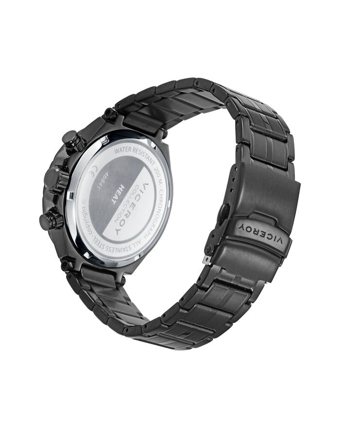 viceroy Reloj caja de acero Ip negro con bisel en color verde 20 atm y brazalete de acero Ip negro con movimiento cuarzo Precio de fábrica