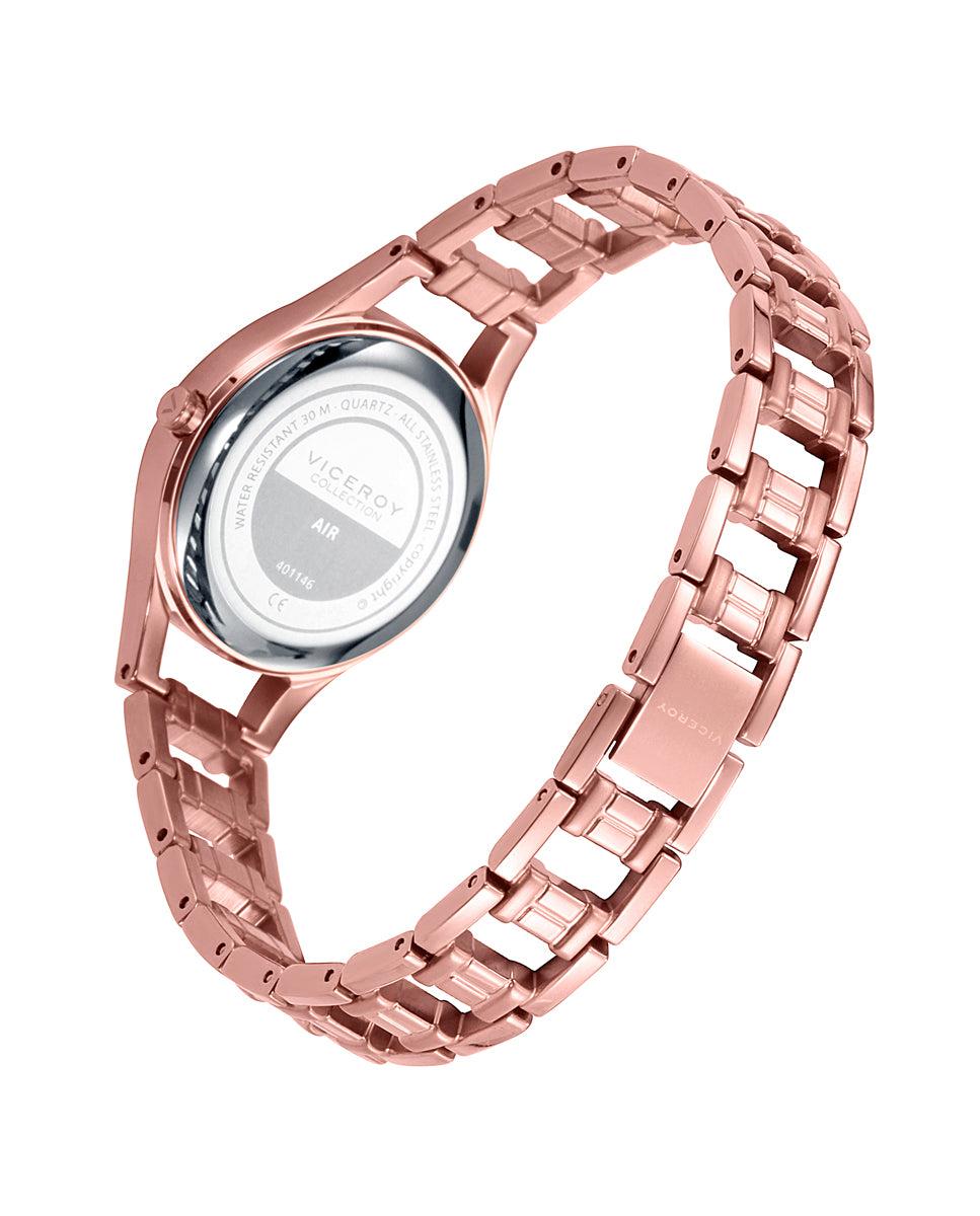 viceroy Reloj de mujer Air tres agujas de acero Ip rosa y esfera rosa Oferta especial de fábrica