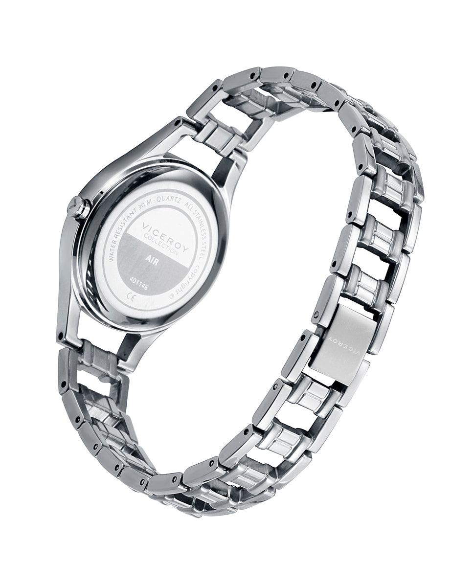 viceroy Reloj de mujer Air tres agujas de acero y esfera blanca Promoción trimestral