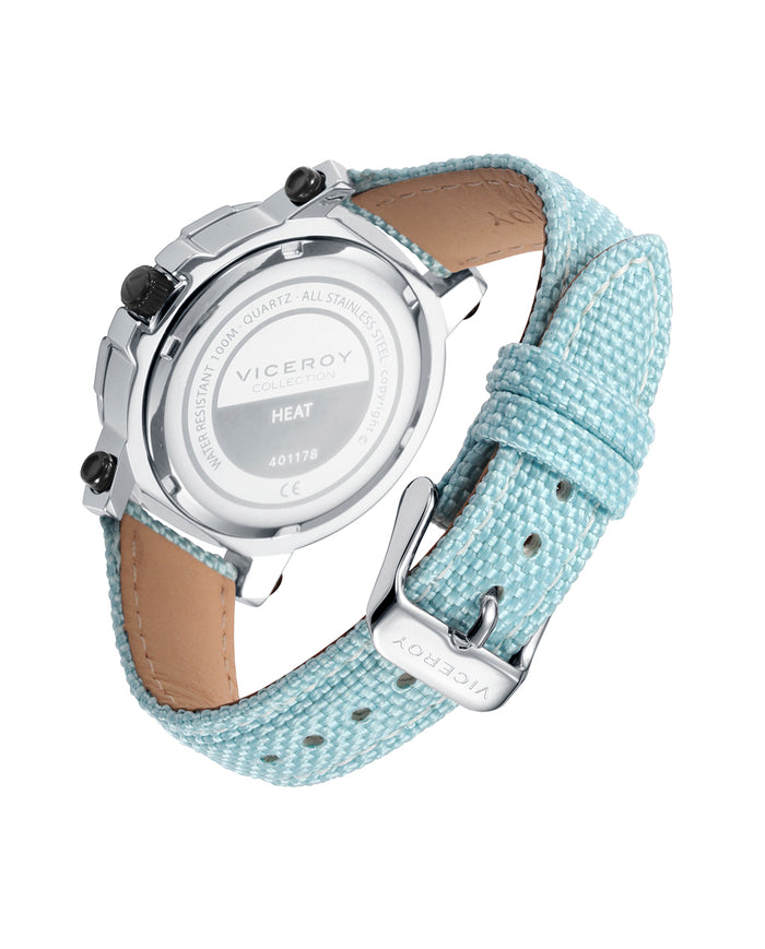 viceroy Reloj de mujer Heat con caja de acero y correa de Nylon azul Solo queda un día