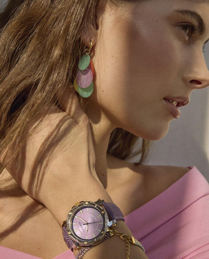 viceroy Reloj de mujer Heat con caja de acero y correa de Nylon morado Superdescuento