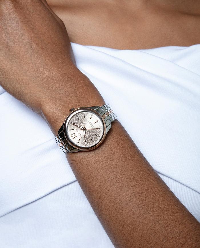 viceroy Reloj caja bicolor de acero e Ip rosa 5 atm y brazalete bicolor de acero e Ip rosa con movimiento cuarzo Tienda de fábrica