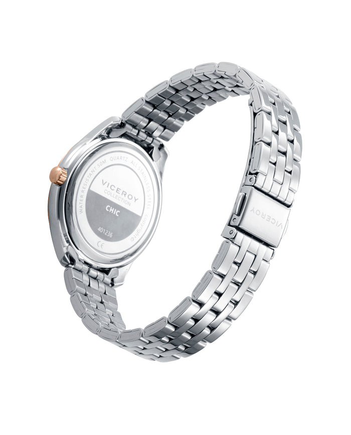 viceroy Reloj caja bicolor acero e Ip rosa 5 atm y brazalete de acero con movimiento cuarzo Precios de Black Friday