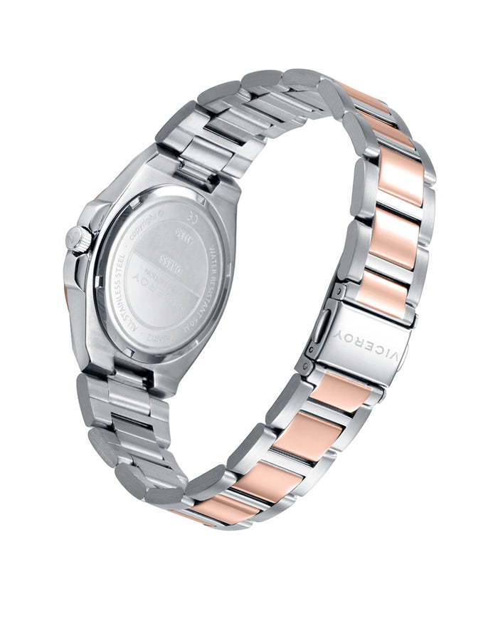 viceroy Reloj de acero bicolor con esfera rosa y movimiento de cuarzo Ofertas