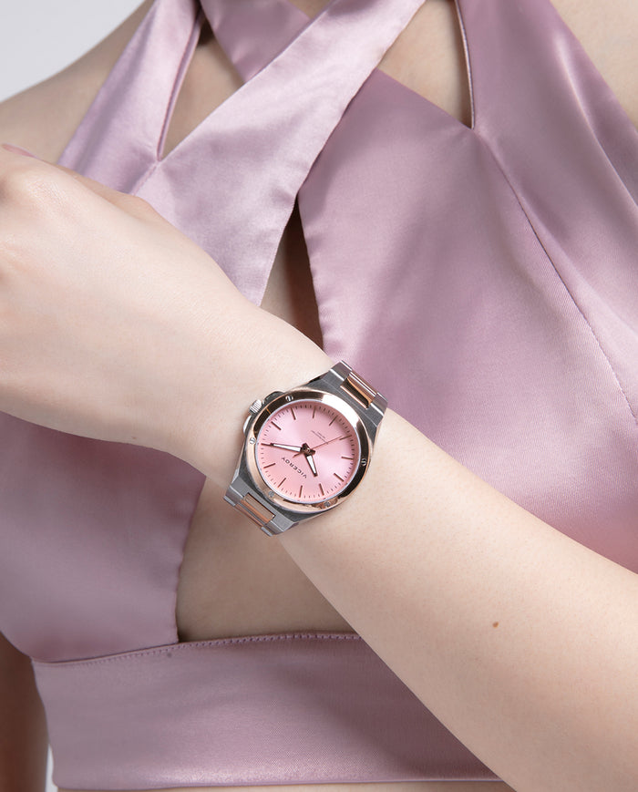 viceroy Reloj de acero bicolor con esfera rosa y movimiento de cuarzo Ofertas