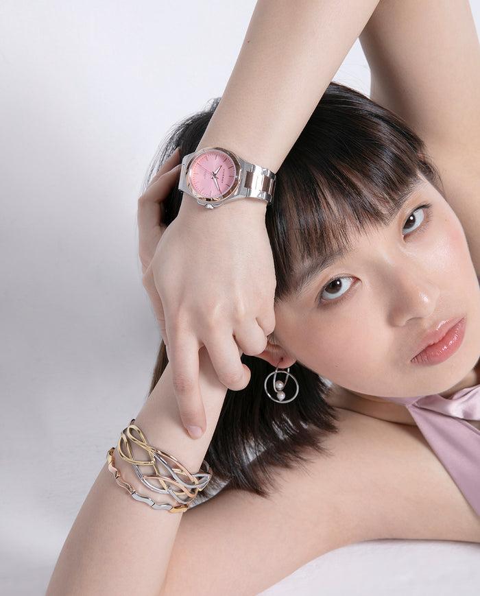 viceroy Reloj de acero bicolor con esfera rosa y movimiento de cuarzo Ofertas