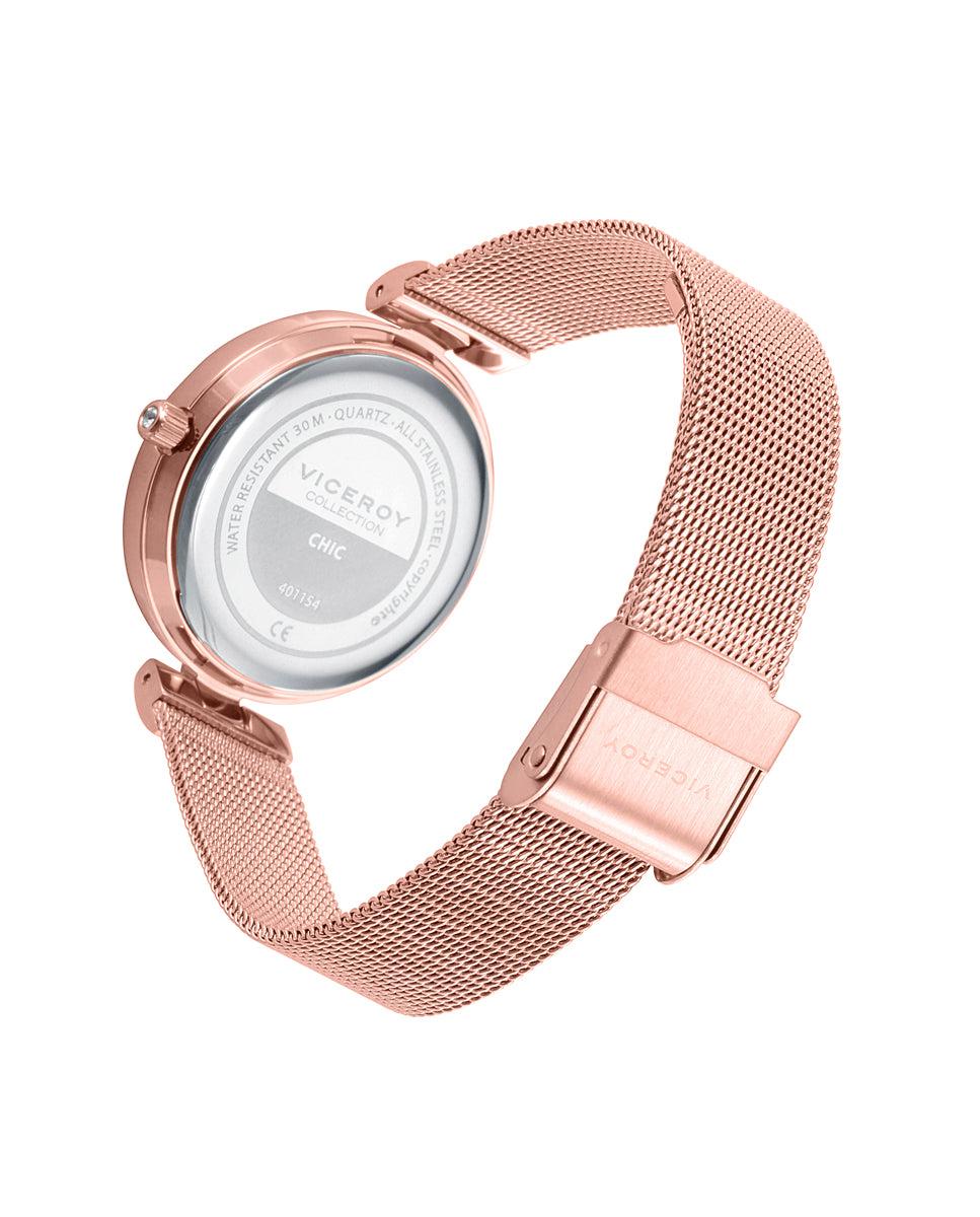 viceroy Reloj de mujer Chic con caja y malla milanesa de acero en IP rosa Ventas relámpago